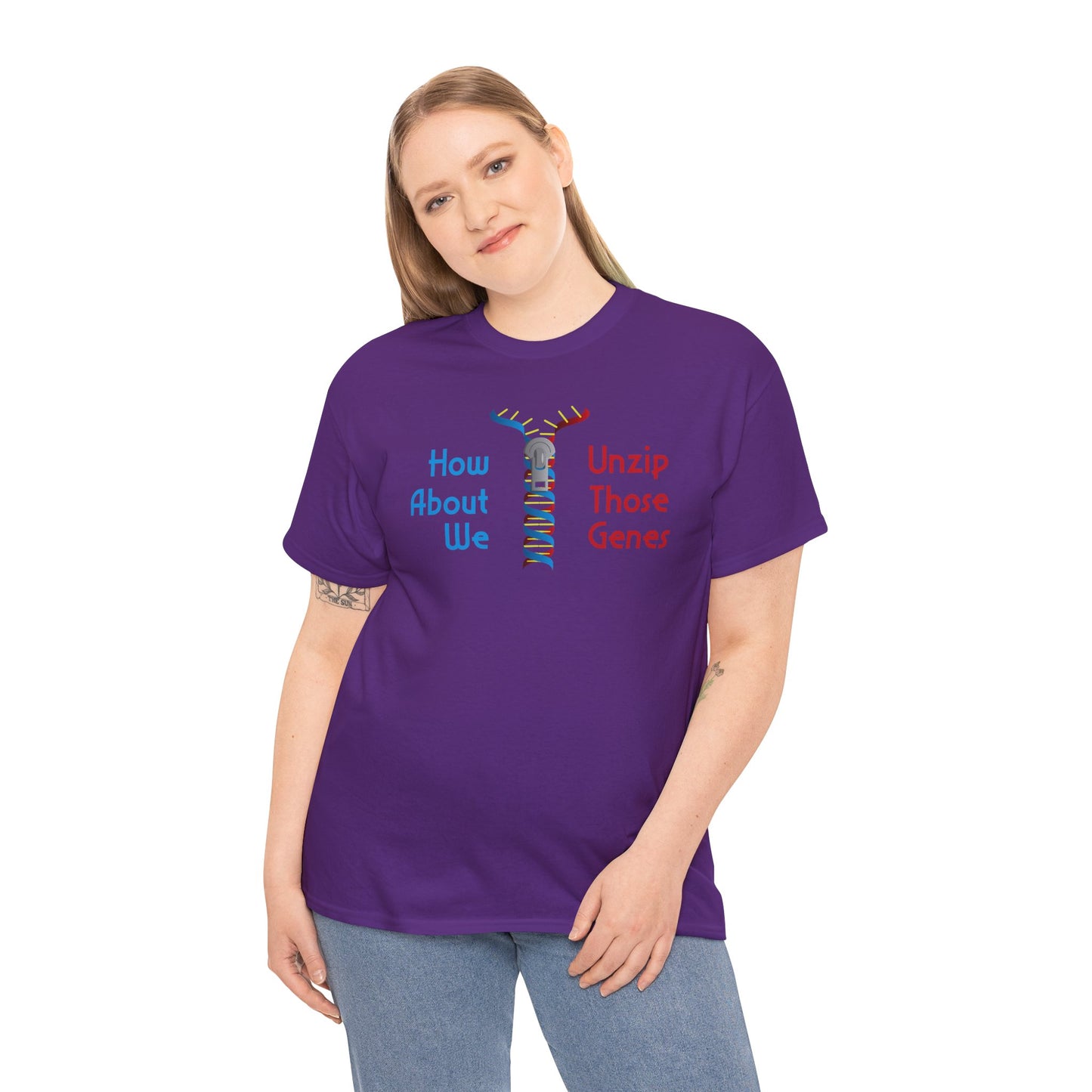 Unzip Those Genes Cotton Tee