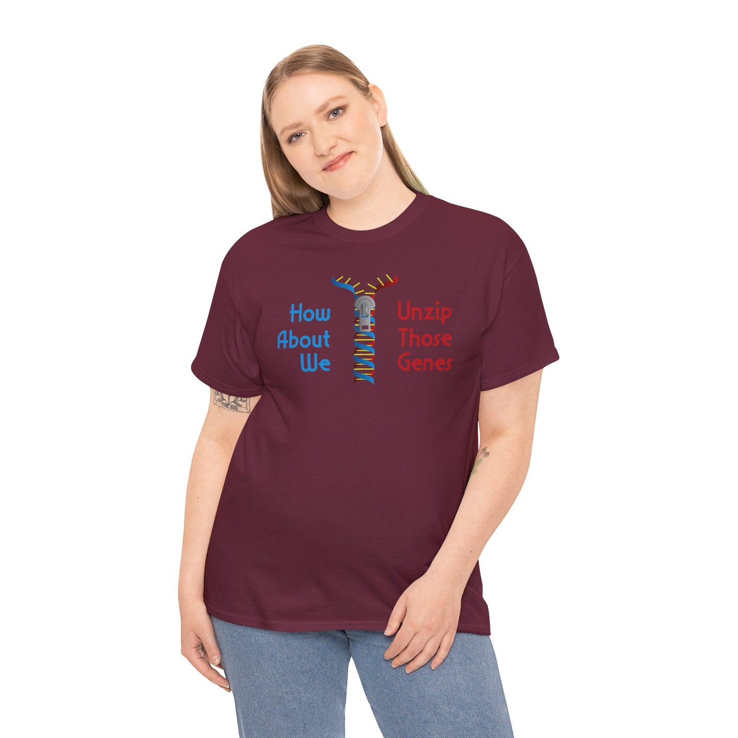 Unzip Those Genes Cotton Tee