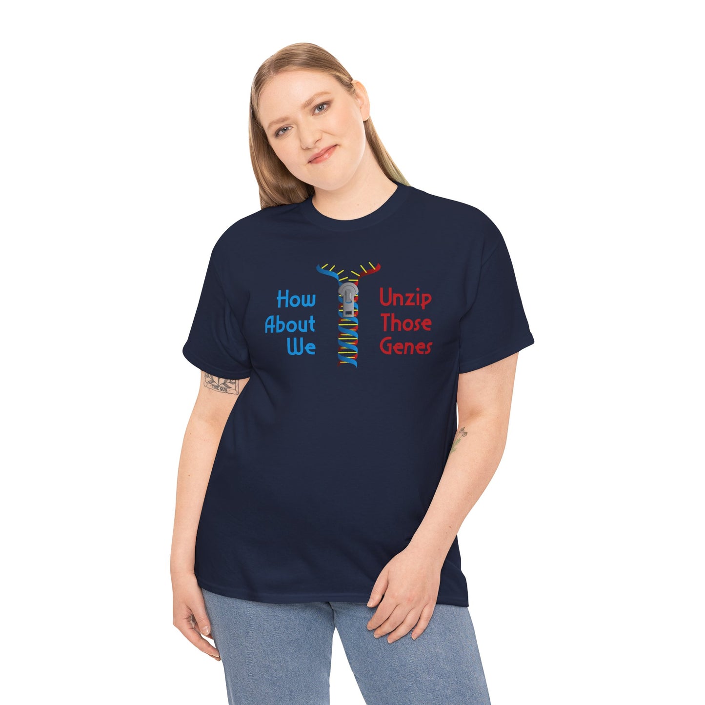 Unzip Those Genes Cotton Tee