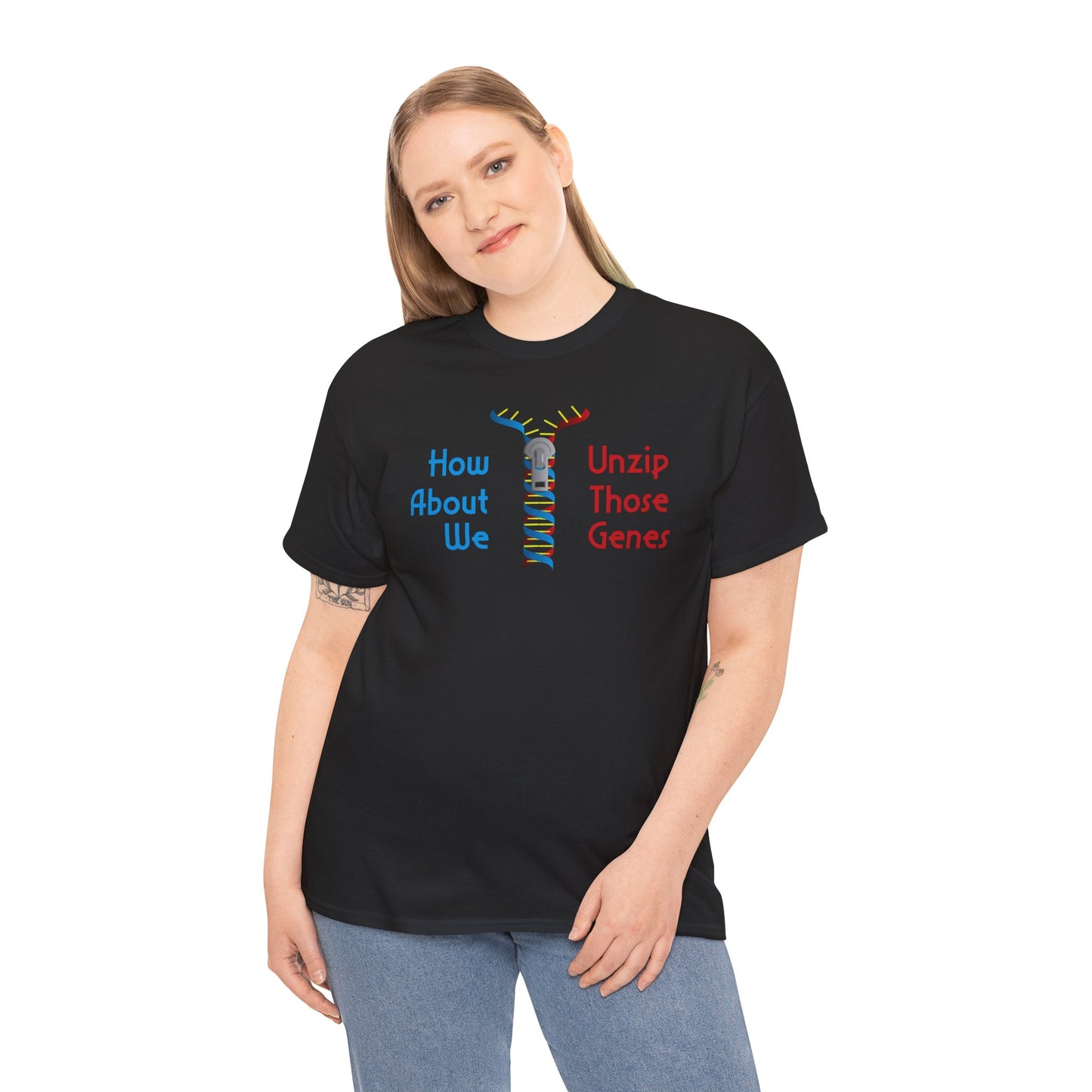 Unzip Those Genes Cotton Tee