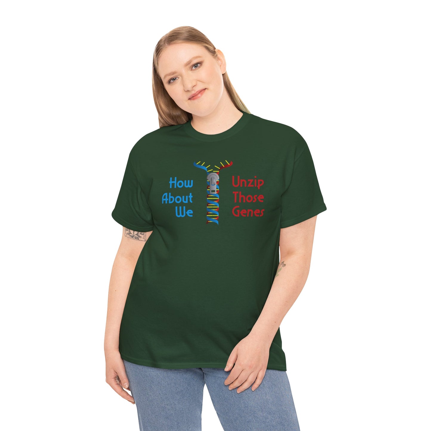 Unzip Those Genes Cotton Tee